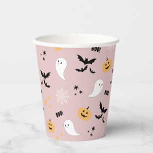 Pink Little Boo Halloween Ghost Papieren Bekers