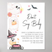 Pink Little Boo Halloween Zeg geen Baby Poster (Voorkant)