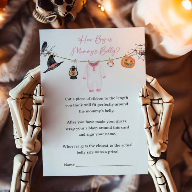Pink Little Boo Hoe groot is Mommys Belly Game (Halloween Baby Clothes Baby Shower How Big is Mommys Belly Game)