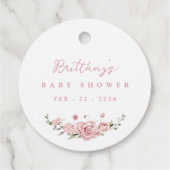 Pink Little Bunny Baby Shower Bedankjes Labels (Achterkant)