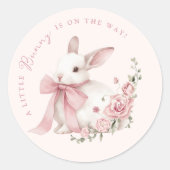 Pink Little Bunny Baby Shower Stickers (Voorkant)
