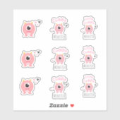 Pink Little Cuddle Monster Stickers (Vel)