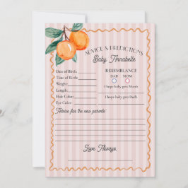 Pink Little Cutie Citrus Douche Advies voor Baby Kaart