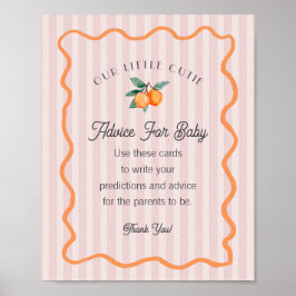 Pink Little Cutie Citrus Douche Advies voor Baby Poster