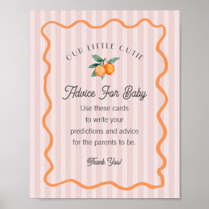Pink Little Cutie Citrus Douche Advies voor Baby Poster
