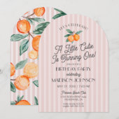 Pink Little Cutie Citrus Verjaardagsfeestje Kaart (Voorkant / Achterkant)