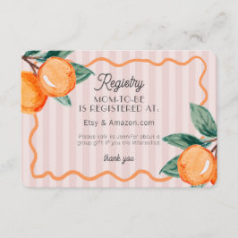 Pink Little Cutie Pastel Citrus Baby Registry Informatiekaartje