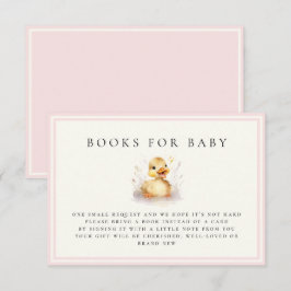 Pink Little Duck Baby shower Boeken voor Baby Kaar