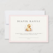 Pink Little Duck Baby shower Luier Raffle Ticket (Voorkant)