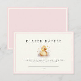 Pink Little Duck Baby shower Luier Raffle Ticket
