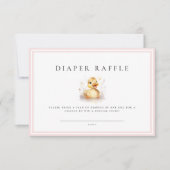 Pink Little Duck Baby shower Luier Raffle Ticket (Voorkant)