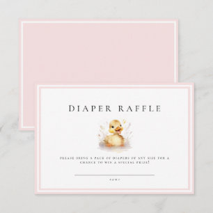 Pink Little Duck Baby shower Luier Raffle Ticket