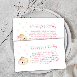 Pink Little Dumpling Girl Boeken voor Baby shower Informatiekaartje
