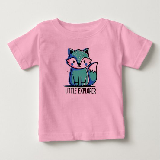 Pink Little Explorer Baby T-Shirt - Cute (Voorkant)