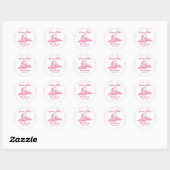 Pink Little Fairy Baby shower Ronde Sticker (Vel)