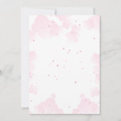 Pink Little Fairy in Clouds Baby shower Kaart (Achterkant)