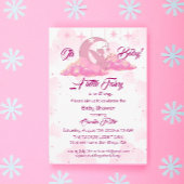 Pink Little Fairy in Clouds Baby shower Kaart