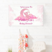 Pink Little Fairy in Clouds Baby shower Welkom Spandoek (Insitu)