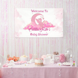 Pink Little Fairy in Clouds Baby shower Welkom Spandoek