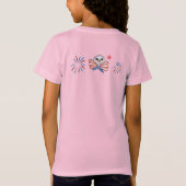 Pink Little Girl Gekke Goose 4th of July T-shirt (Achterkant)