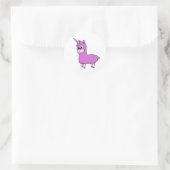 Pink Little Llamacorn Ronde Sticker (Tas)