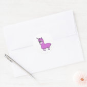 Pink Little Llamacorn Ronde Sticker (Envelop)