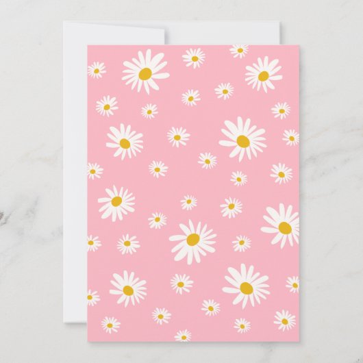 Pink Little Miss ONEderful Daisy 1st Birthday Bedankkaart (Achterkant)