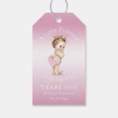 Pink Little Princess Baby shower gepersonaliseerd Cadeaulabel (Achterkant)