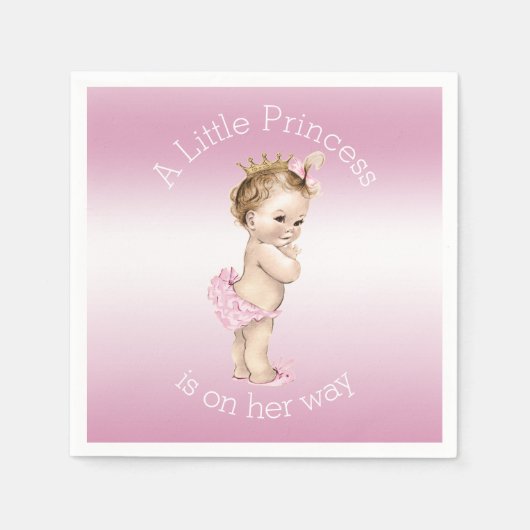 Pink Little Princess Baby shower Servet (Voorkant)