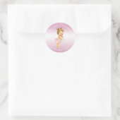 Pink Little Princess Pearls Baby shower Ronde Sticker (Tas)