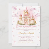 Pink Little Princess Royal Castle Baby shower Kaart (Voorkant)