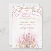 Pink Little Princess Royal Castle Baby shower Kaart (Voorkant)