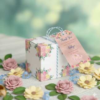 Pink Little Pumpkin Baby Shower Favor Tags Cadeaulabel