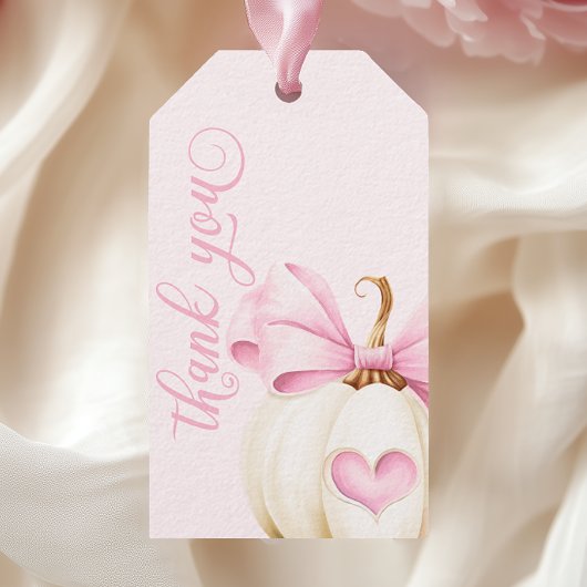 Pink Little Pumpkin Baby shower Favoriet Cadeaulabel