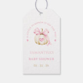Pink Little Pumpkin Baby shower Favoriet Cadeaulabel (Achterkant)