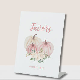 Pink Little Pumpkin Baby shower Favoriet Reclamebord Met Voetstuk