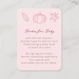 Pink Little Pumpkin Baby shower Neem een boek mee Informatiekaartje