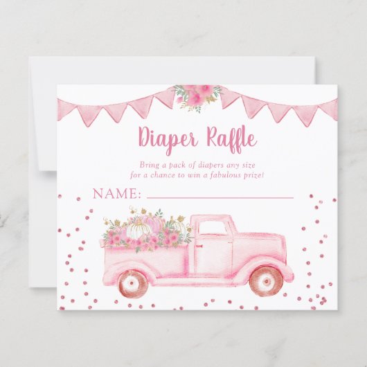 Pink Little Pumpkin Diaper Raffle (Voorkant)