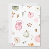 Pink Little Pumpkin Fall Autumn Baby Shower Kaart (Achterkant)