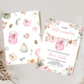 Pink Little Pumpkin Fall Autumn Baby Shower Kaart