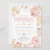 Pink Little Pumpkin Fall Baby Shower Kaart (Voorkant)
