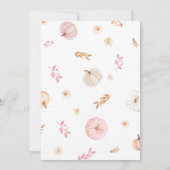Pink Little Pumpkin Fall Baby Shower Kaart (Achterkant)