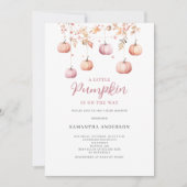 Pink Little Pumpkin Girl Herfst Baby shower Kaart (Voorkant)