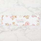 Pink Little Pumpkin Herfst Baby shower Waterfles Etiket (Enkel label)