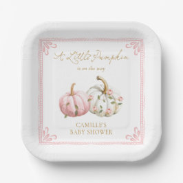 Pink Little Pumpkin Party Plates Papieren Bordje