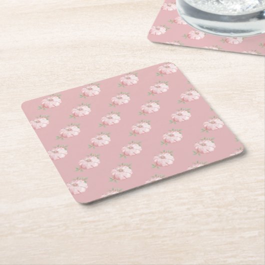 Pink Little Pumpkin Pattern Herfst Baby shower Kartonnen Onderzetters (Schuin)
