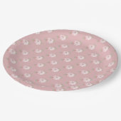 Pink Little Pumpkin Pattern Herfst Baby shower Papieren Bordje (Gekanteld)