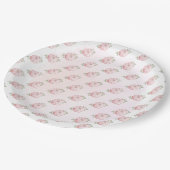 Pink Little Pumpkin Pattern Herfst Baby shower Papieren Bordje (Gekanteld)