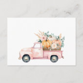 Pink Little Pumpkin Truck Bloemenboeken voor Baby Informatiekaartje (Achterkant)