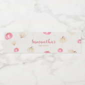 Pink Little Pumpkins Baby shower flesetiket Waterfles Etiket (Enkel label)